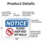 Signmission Please Keep Feet Off Walls, 10 in W x Rectangle, Aluminum OS-2PACK-NS-A-710-L-17473 - alternate 4